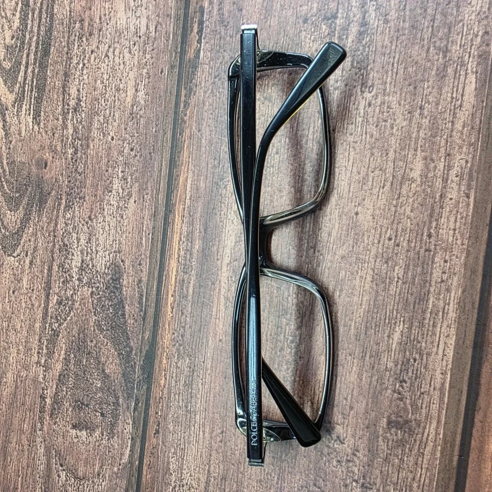 Dolce & Gabbana DG 326 313 Black Rectangular Eyeglasses Frames Italy 52-18-135